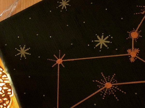 Leo Constellation - gold on black 20cmx20cm