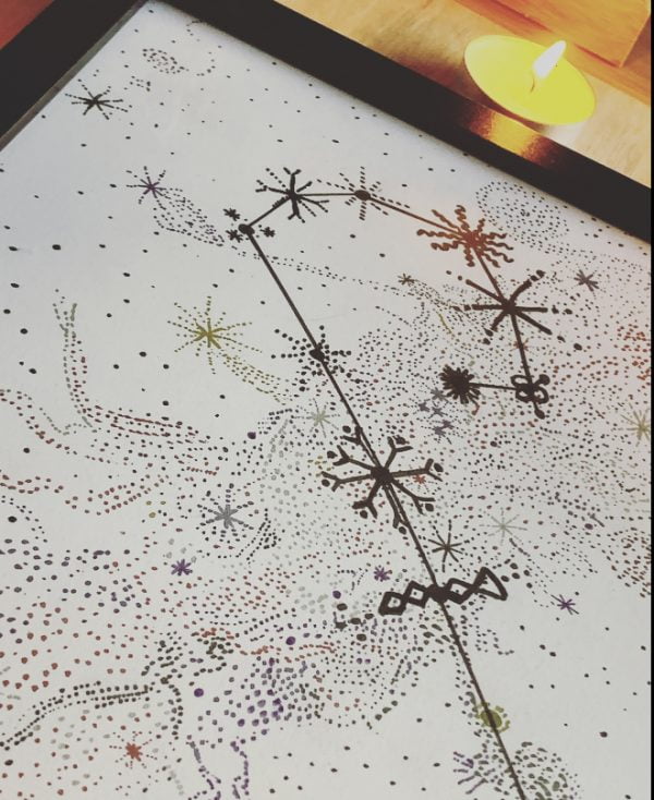 Scorpio Constellation Art - Black