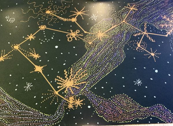 Aquarius Constellation Metallic Drawing